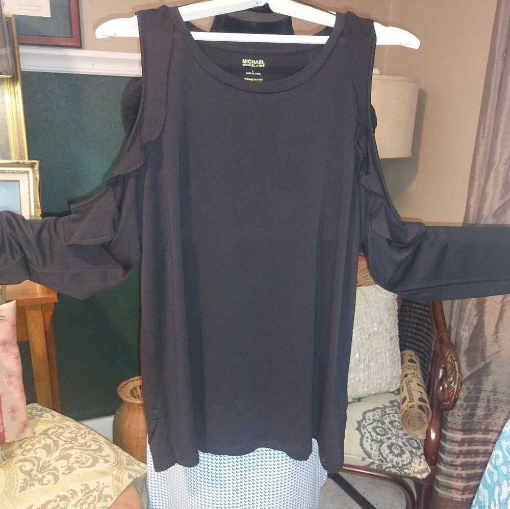 MICHAEL KORS long sleeve cold shoulder t-shirt